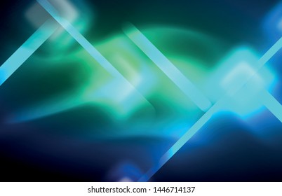 Neon glowing techno lines, hi-tech futuristic abstract background template with square shapes and lines