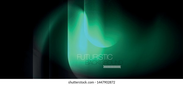 Líneas tecno brillantes de neón, plantilla de fondo abstracto de alta tecnología futurista, vector