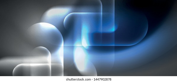 Neon glowing techno lines, hi-tech futuristic abstract background template, vector
