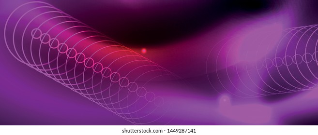 Neon glowing techno lines, hi-tech futuristic abstract background template