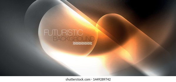 Neon glowing techno lines, hi-tech futuristic abstract background template, vector