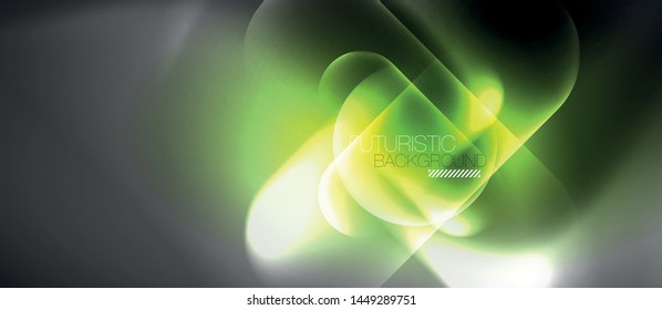 Neon glowing techno lines, hi-tech futuristic abstract background template, vector