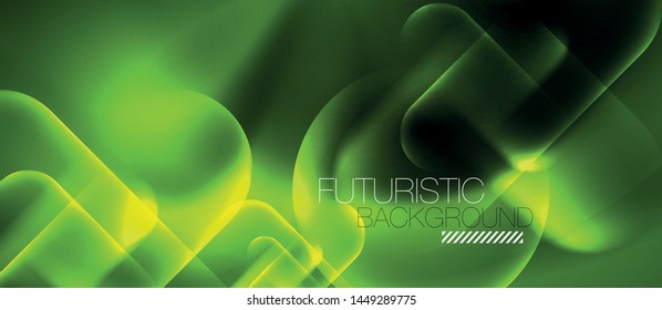 Neon glowing techno lines, hi-tech futuristic abstract background template, vector