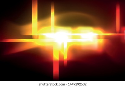 Neon glowing techno lines, hi-tech futuristic abstract background template with square shapes and lines