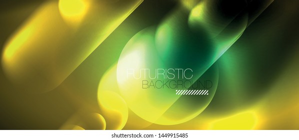 Neon glowing techno lines, hi-tech futuristic abstract background template, vector