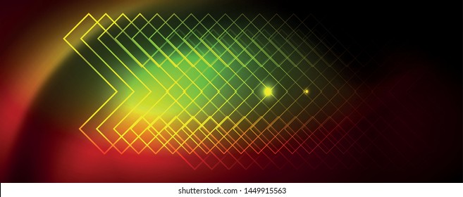 Neonleuchtende Techno-Linien, futuristisch-abstrakte High-Tech-Hintergrundvorlage