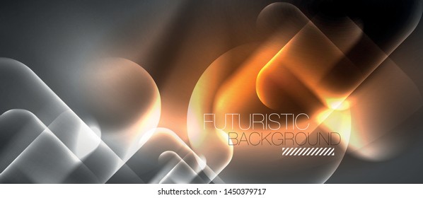 Neon glowing techno lines, hi-tech futuristic abstract background template, vector