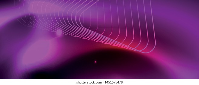 Neon glowing techno lines, hi-tech futuristic abstract background template