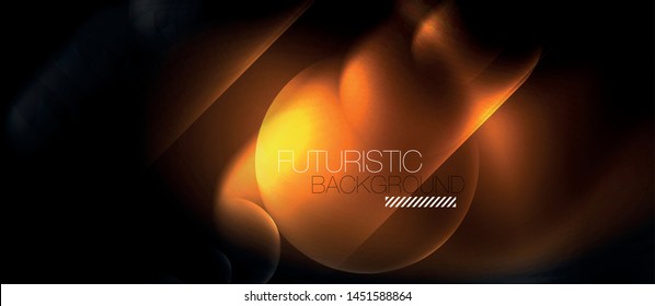 Neon glowing techno lines, hi-tech futuristic abstract background template, vector