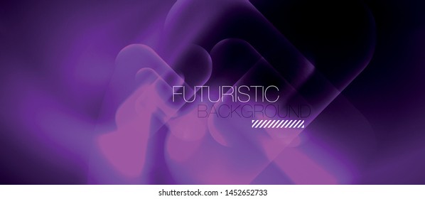 Neon glowing techno lines, hi-tech futuristic abstract background template, vector