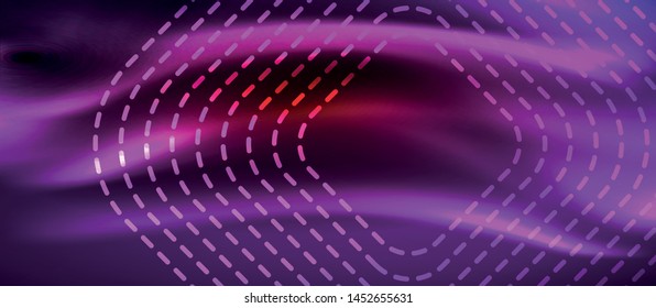 Neon glowing techno lines, hi-tech futuristic abstract background template with square shapes, vector design