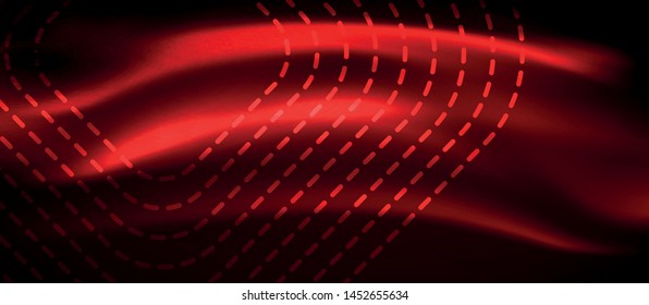 Neon glowing techno lines, hi-tech futuristic abstract background template with square shapes, vector design