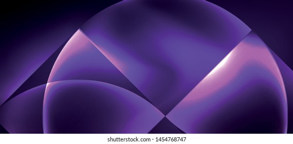 Neon glowing techno lines, hi-tech futuristic abstract background. Template with abstract shapes in dark space, vector illustration