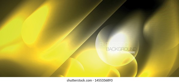 Neon glowing techno lines, hi-tech futuristic abstract background template, vector