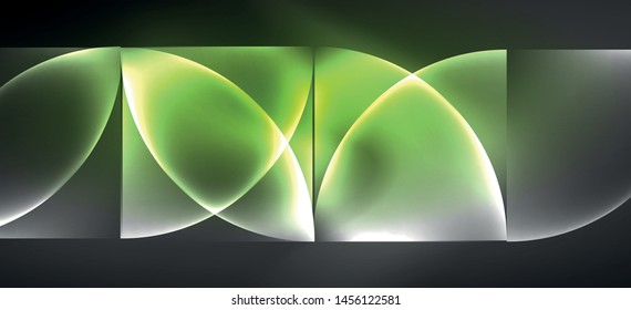 Líneas tecno brillantes, fondo abstracto futurista de alta tecnología. Plantilla con formas abstractas en el espacio oscuro, ilustración vectorial