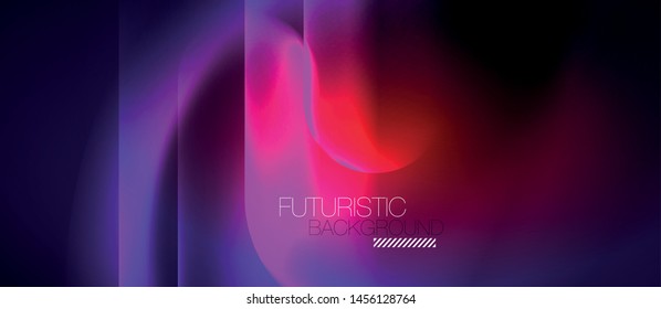Neon glowing techno lines, hi-tech futuristic abstract background template, vector