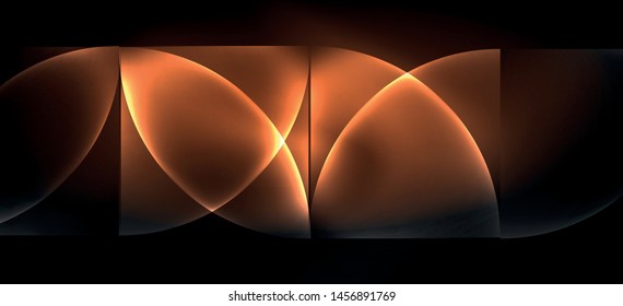 Líneas tecno brillantes, fondo abstracto futurista de alta tecnología. Plantilla con formas abstractas en el espacio oscuro, ilustración vectorial