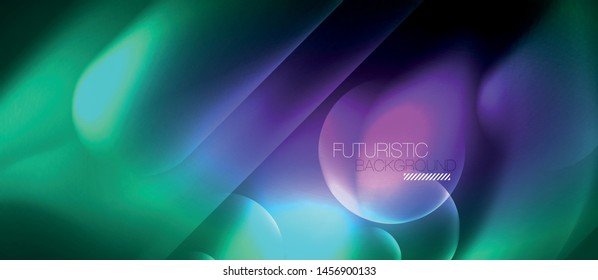 Neon glowing techno lines, hi-tech futuristic abstract background template, vector