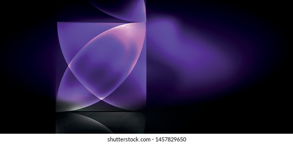 Líneas tecno brillantes, fondo abstracto futurista de alta tecnología. Plantilla con formas abstractas en el espacio oscuro, ilustración vectorial