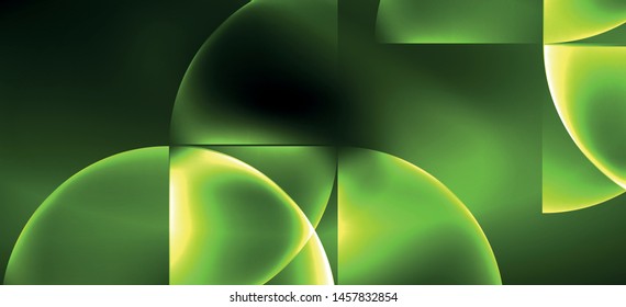 Líneas tecno brillantes, fondo abstracto futurista de alta tecnología. Plantilla con formas abstractas en el espacio oscuro, ilustración vectorial