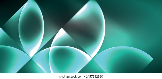 Líneas tecno brillantes, fondo abstracto futurista de alta tecnología. Plantilla con formas abstractas en el espacio oscuro, ilustración vectorial