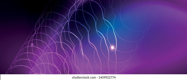 Líneas tecno brillantes neón, plantilla de fondo abstracto de alta tecnología futurista