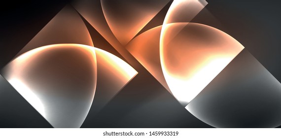 Líneas tecno brillantes, fondo abstracto futurista de alta tecnología. Plantilla con formas abstractas en el espacio oscuro, ilustración vectorial