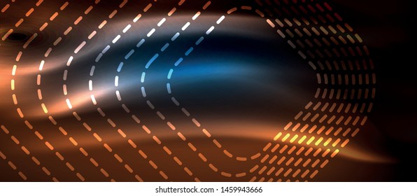 Neon glowing techno lines, hi-tech futuristic abstract background template with square shapes, vector design