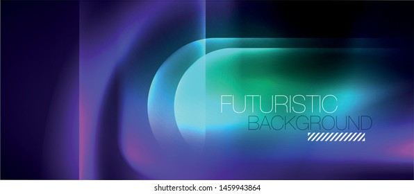 Neon glowing techno lines, hi-tech futuristic abstract background template, vector