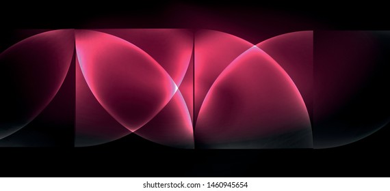 Líneas tecno brillantes, fondo abstracto futurista de alta tecnología. Plantilla con formas abstractas en el espacio oscuro, ilustración vectorial