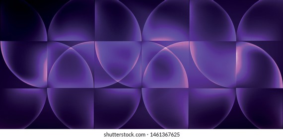 Neon glowing techno lines, hi-tech futuristic abstract background. Template with abstract shapes in dark space, vector illustration