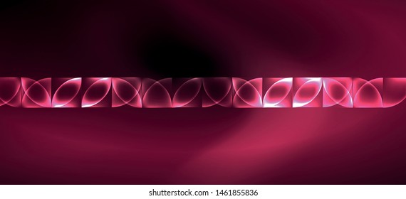Líneas tecno brillantes, fondo abstracto futurista de alta tecnología. Plantilla con formas abstractas en el espacio oscuro, ilustración vectorial