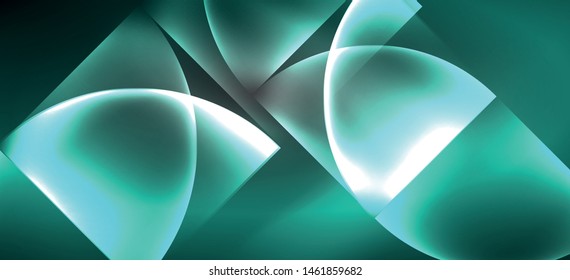 Líneas tecno brillantes, fondo abstracto futurista de alta tecnología. Plantilla con formas abstractas en el espacio oscuro, ilustración vectorial