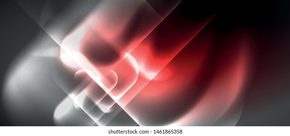 Neon glowing techno lines, hi-tech futuristic abstract background template, vector