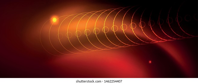 Líneas tecno brillantes neón, plantilla de fondo abstracto de alta tecnología futurista
