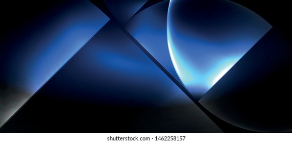 Neon glowing techno lines, hi-tech futuristic abstract background. Template with abstract shapes in dark space, vector illustration