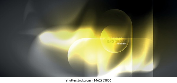 Neon glowing techno lines, hi-tech futuristic abstract background template, vector