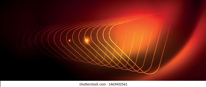 Neon glowing techno lines, hi-tech futuristic abstract background template