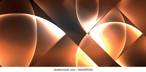 Líneas tecno brillantes, fondo abstracto futurista de alta tecnología. Plantilla con formas abstractas en el espacio oscuro, ilustración vectorial