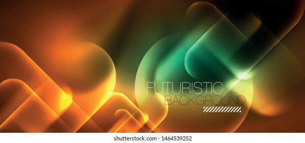 Neon glowing techno lines, hi-tech futuristic abstract background template, vector
