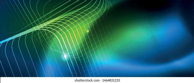 Líneas tecno brillantes neón, plantilla de fondo abstracto de alta tecnología futurista