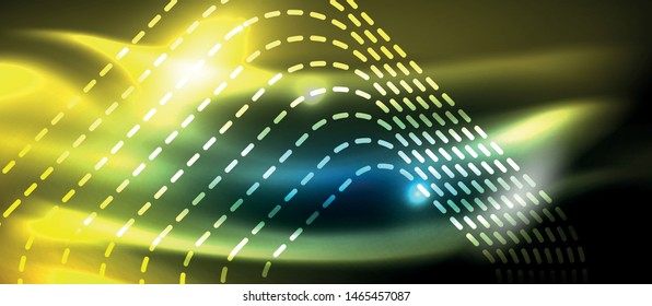 Neonleuchtende Techno-Linien, futuristisch abstrakte High-Tech-Hintergrundvorlage mit quadratischen Formen, Vektordesign