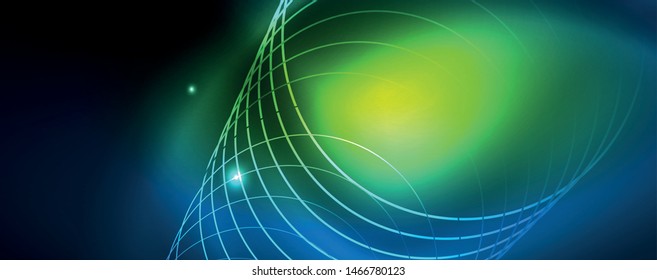 Neonleuchtende Techno-Linien, futuristisch-abstrakte High-Tech-Hintergrundvorlage