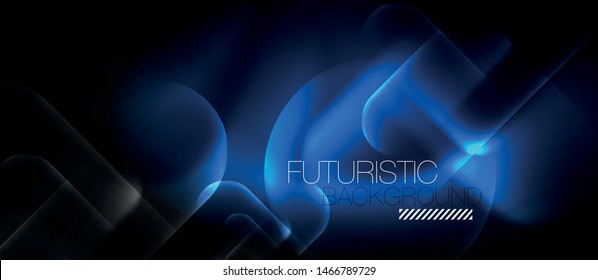 Neon glowing techno lines, hi-tech futuristic abstract background template, vector