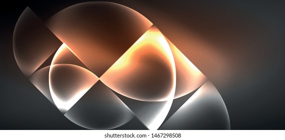 Líneas tecno brillantes, fondo abstracto futurista de alta tecnología. Plantilla con formas abstractas en el espacio oscuro, ilustración vectorial
