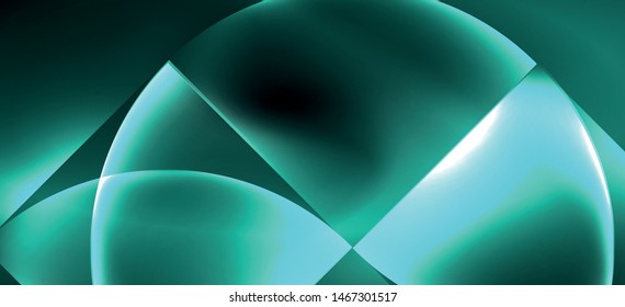 Neon glowing techno lines, hi-tech futuristic abstract background. Template with abstract shapes in dark space, vector illustration