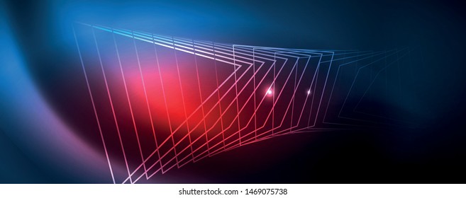 Neon glowing techno lines, hi-tech futuristic abstract background template