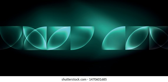 Líneas tecno brillantes, fondo abstracto futurista de alta tecnología. Plantilla con formas abstractas en el espacio oscuro, ilustración vectorial