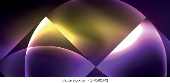 Neon leuchtende Techno-Linien, High-Tech-futuristischer abstrakter Hintergrund. Vorlage mit abstrakten Formen im dunklen Raum, Vektorgrafik