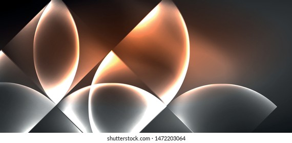 Neon leuchtende Techno-Linien, High-Tech-futuristischer abstrakter Hintergrund. Vorlage mit abstrakten Formen im dunklen Raum, Vektorgrafik